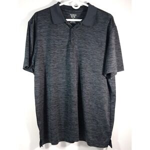 Hudson River Men's Large Striated Black & Gray Textured Polo S/S Shirt